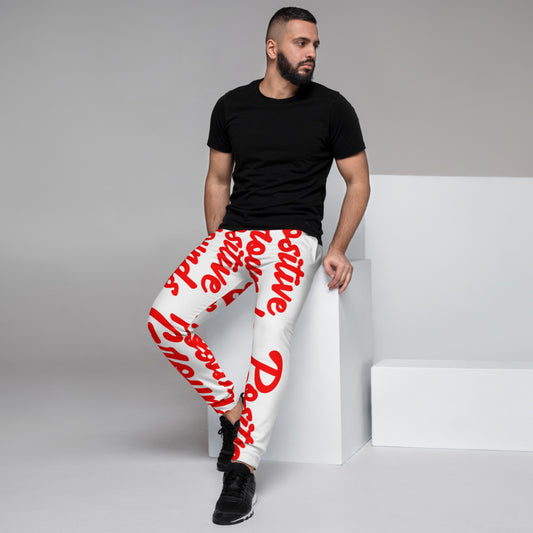 Red and white PG men's joggers